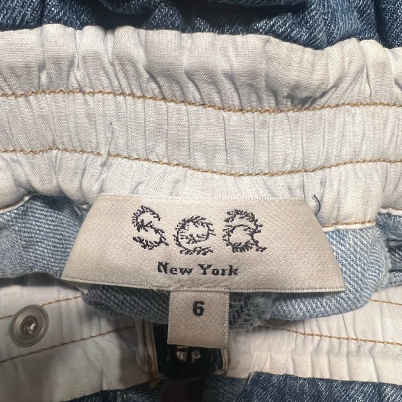 Sea NY Sea New York Diego Patchwork Denim Paperbag Shorts Size 6 - Picture 5 of 16